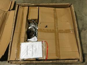 lot 48 image: Hampton Bay 35 in. W x 26 in. H Round Steel Propane Fire Pit Table with Tile Top  Customer Returns See Pictures