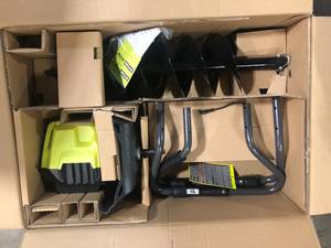 lot 10 image: RYOBI 40V HP Brushless Cordless Earth Auger with 8 in. Bit (Tool Only) Customer Returns See Pictures