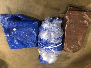 lot 13 image: Lot of Assorted Tarps  Customer Returns See Pictures