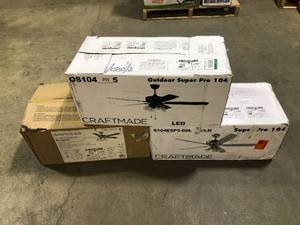 lot 20 image: Lot of Assorted Ceiling Lighting Fans Various Models and Conditions Customer Returns See Pictures