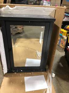 lot 24 image: Home Decorators Collection Merryfield 24 in. W x 32 in. H Framed Surface-Mount Bathroom Medicine Cabinet in Dark Blue-Gray Customer Returns See Pictures