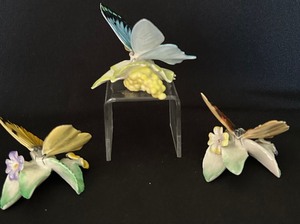 lot 21 image: Three Vintage Beautiful Hutschenreuther Butterfly Figurines