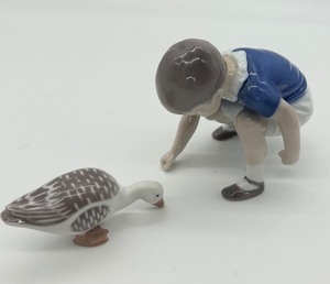 lot 118 image: Bing & Grondahl Boy and Duck #1636 and #1902 Figurines
