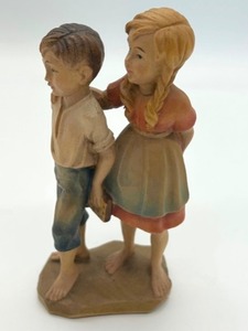 lot 136 image: ANRI Wood Carved Hansel and Gretel Figurine