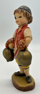 lot 247 image: Vintage Hand Carved Anri Swiss Boy Figurine