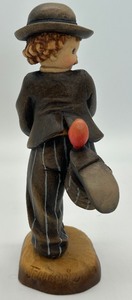 lot 248 image: Vintage Hand Carved Wooden Anri Charlie Chaplan Figurine