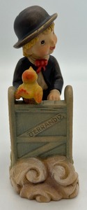 lot 252 image: Ferrandiz Anri  Play It Again Carved Wood Figurine