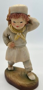 lot 266 image: Vintage Anri Juan Ferrandiz Baker Boy Wood Hand Carved Figurine