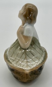 lot 357 image: Royal Copenhagen Thumbelina in Her Nutshell Bed Porcelain Figurine 4374