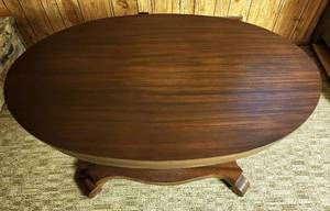 lot 2 image: Vintage Oval Empire Library Table