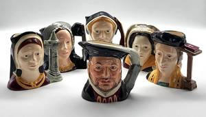 lot 9 image: A Rare Find - Royal Doulton King Henry VIII & Wives Character Mug Collection