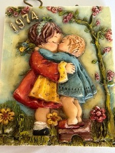 lot 425 image: 1974 Folk Art Wax Decorative Item