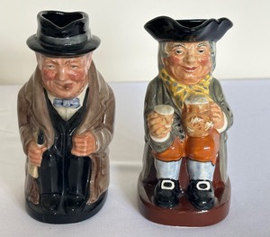 lot 97 image: Pair of Royal Doulton Creamers including Royal Doulton Winston Churchill Creamer