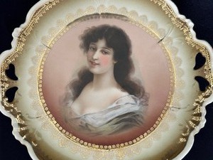 lot 105 image: Vintage Austrian Portrait Painted Plate