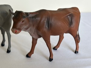 lot 351 image: Vintage German Donkey and Steer Figurines
