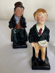 lot 410 image: Five Vintage Royal Doulton Porcelain Figurines including Royal Doulton Figurine Stiggins