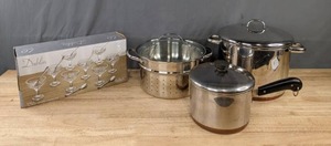 lot 126 image: Dublin Crystal Taster Set and Multi-Use Cooking Pots K