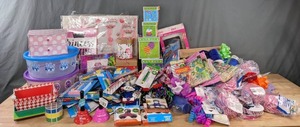lot 133 image: NEW Gift Wrapping Supplies, Birthday Candles, Kids Party Bag Gifts and Other Fun Items K