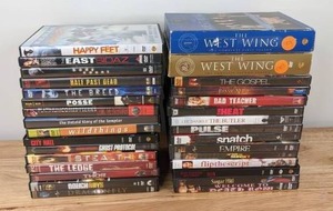 lot 158 image: Assortment of DVDs Happy Feet, Half Past Dead, The Breed, Wild Things, Stealth, Thor, Dragon Fly, The West Wing, Bad Teacher, Pulse, Snatch, Empire, Flip The Script and More K