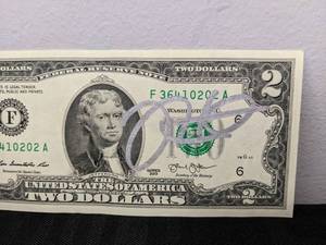 lot 26 image: Jalen Hurts Autographed $2 Bill Currency Money NFL Football Philadelphia Eagles I