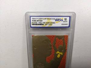 lot 36A image: 1996-97 Fleer Flair Showcase Legacy Gold Kobe Bryant Rookie WCG 10 Graded Numbered Limited Edition NBA Basketball Lakers Card V