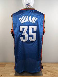 lot 1 image: Brand New Kevin Durant Autographed Oklahoma City Thunder NBA Basketball Jersey JSA Certified Size XL K