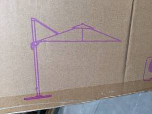 lot 5 image: Purple Leaf 12 ft. Cantilever Offset Hanging Patio Umbrella, Beige T