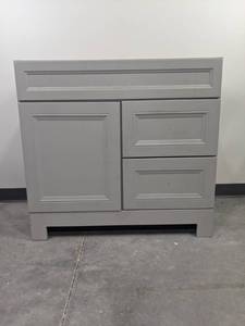lot 27 image: Modern Grey Bathroom Cabinet 36x 34x18.5 T