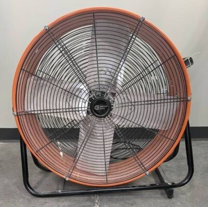 lot 26A image: Commercial Electric 2-Speed Heavy Duty Tilt Drum Fan, Orange F