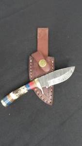 6 Damascus Steel Fixed Blade Knife