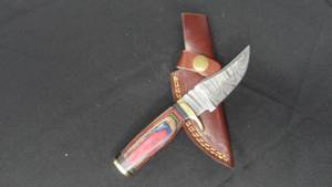 6 18 Damascus Steel Fixed Blade Knife