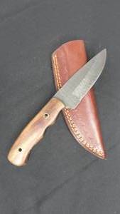 7 34 Damascus Steel Fixed Blade Knife