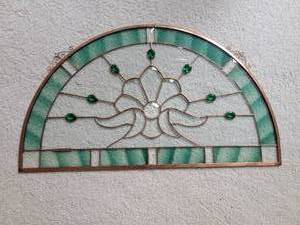 lot 39 image: Scalloped Stained Glass Panel