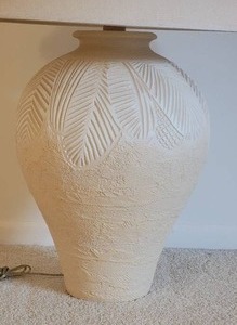 lot 53 image: Brilliant White Ceramic Vase Lamp