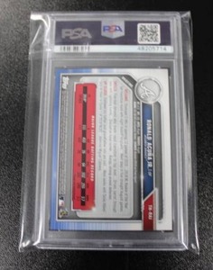 lot 4 image: 2019 Topps Holiday Bowman Green Festive Ronald Acuna Jr. #THRAJ PSA 9 5299  Only 99 Exist