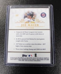 lot 8 image: 2013 Topps Tribute Blue Refractor Joe Mauer #22 7699  Only 99 Exist