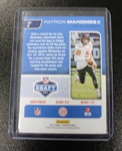 lot 23 image: 2017 Score NFL Draft Patrick Mahomes #2 Rookie Card