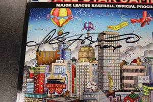 lot 53 image: 2014 MLB All Star Game Program - Autographed By Cover Artist Charles Fazzino