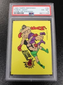 lot 143 image: 1989 Topps Nintendo Game Tip Stickers Punch Out #28 PSA 6