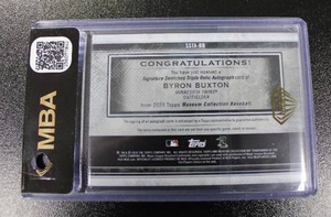 lot 173 image: 2020 Topps Museum Collection Signature Swatches Byron Buxton Autograph 193299  Only 299 Exist