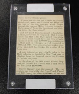 lot 187 image: 1930 Conlin #99 Babe Ruth BSVA 9