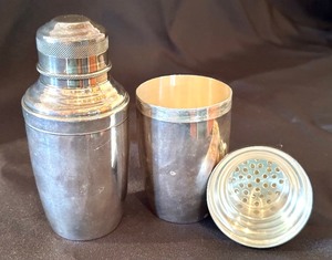 Pair of Vintage Sterling Silver Petite Cocktail Shakers