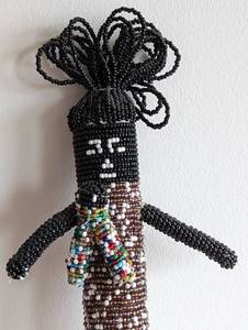 Pair of Artisan Beaded African Dolls