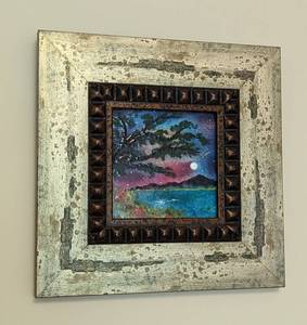 Framed Colorful Ceramic Tile Art