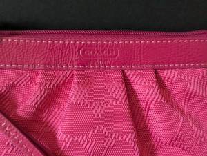 Coach Poopy Pink Canvas and Leather Wristlet