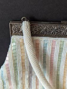 Vintage Pastel Rainbow Beaded Handbag