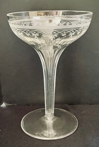 Six Vintage Hollow Stem Champagne Glasses