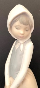 Vintage Porcelain Figurine of a Girl with Basket and Chickens