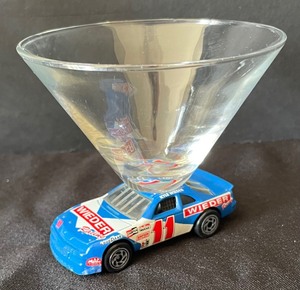 Three Car Themed Martini Glasses