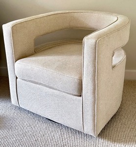 Neutral Upholstered Swivel Chair